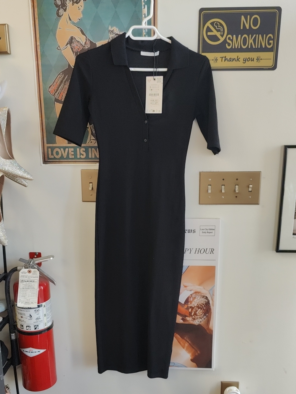Zara Black Polo Midi Dress